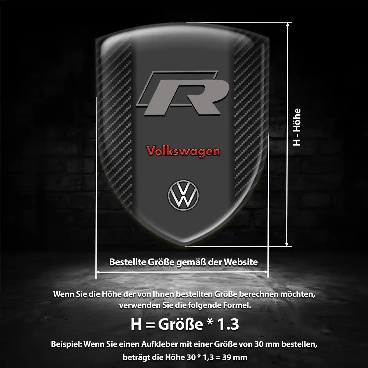 VW 3D Gel Aufkleber Wappen Auto Stilvolles Design