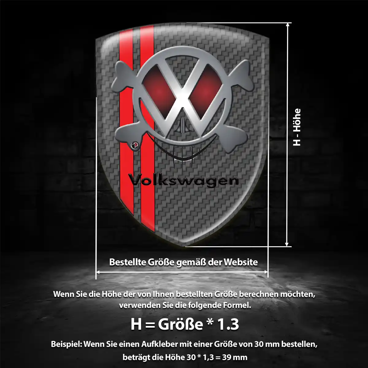VW Aufkleber 3D Gel Emblem Auto Premium-Edition