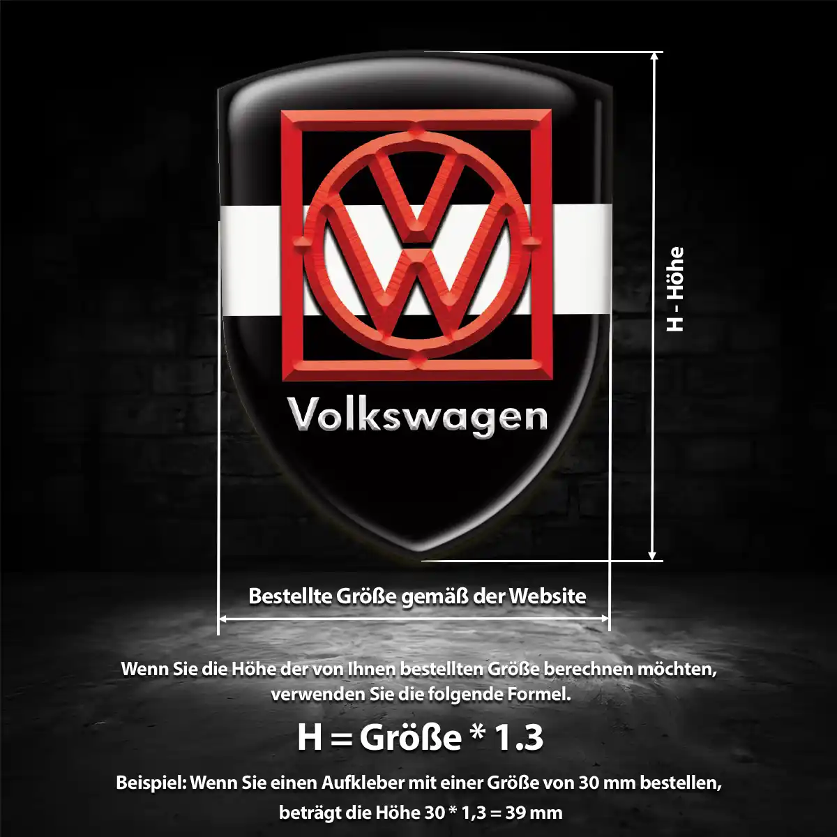 VW Aufkleber 3D Gel Emblem Auto Premiumqualität