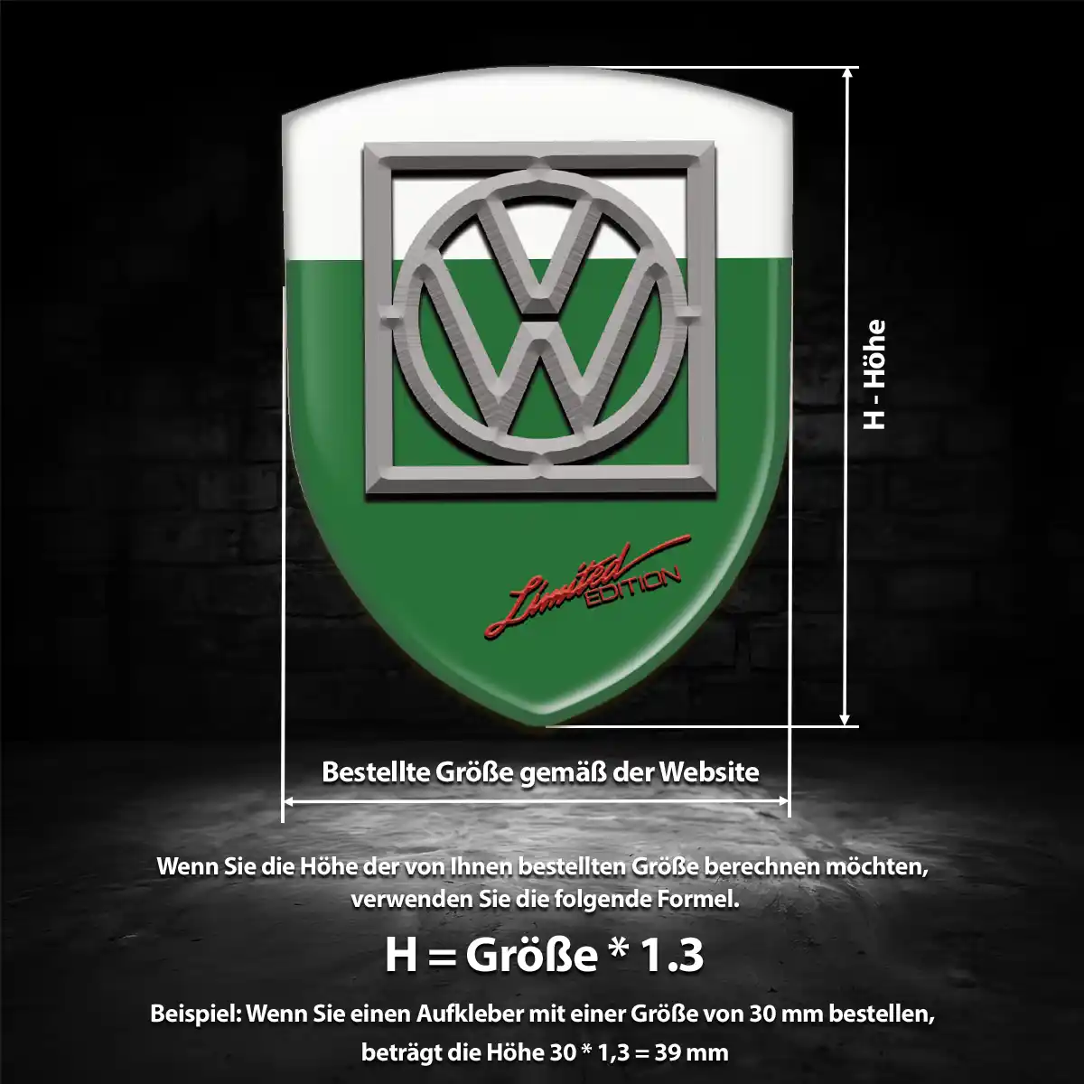 VW Aufkleber 3D Gel Emblem Auto Stilvolles Design