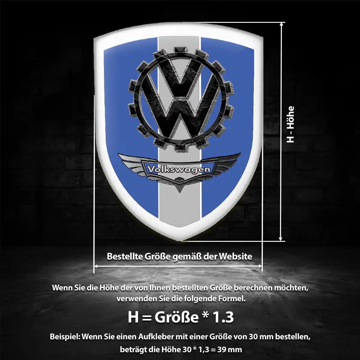 VW Aufkleber 3D Gel Emblem Limitierte Auflage