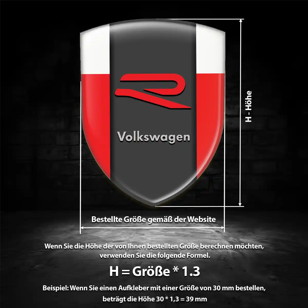 VW Aufkleber 3D Gel Emblem Premium-Edition