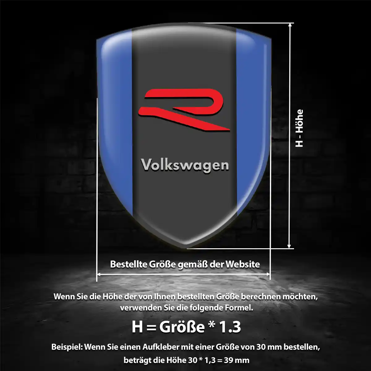 VW Aufkleber 3D Gel Emblem Stilvolles Design