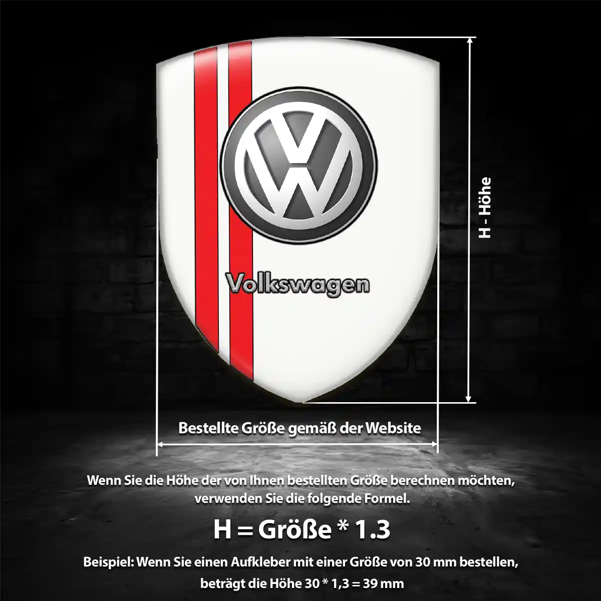 VW Aufkleber 3D Gel Embleme Auto Premium-Edition