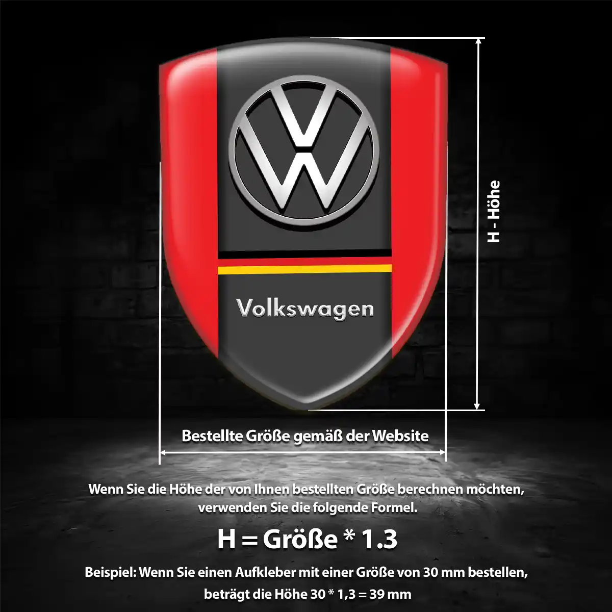 VW Aufkleber 3D Gel Embleme Auto Premiumqualität