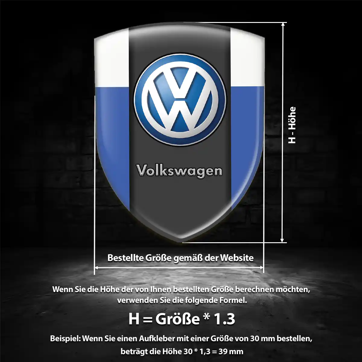 VW Aufkleber 3D Gel Embleme Premiumqualität