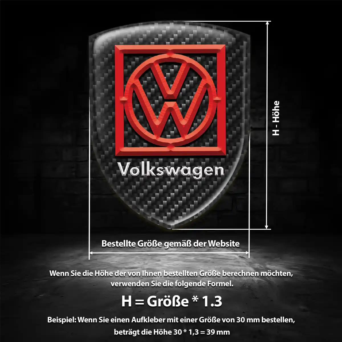 VW Aufkleber 3D Gel Embleme Stilvolles Design