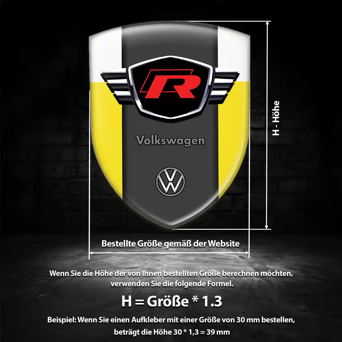 VW Aufkleber 3D Gel Silikon Auto Premium-Edition