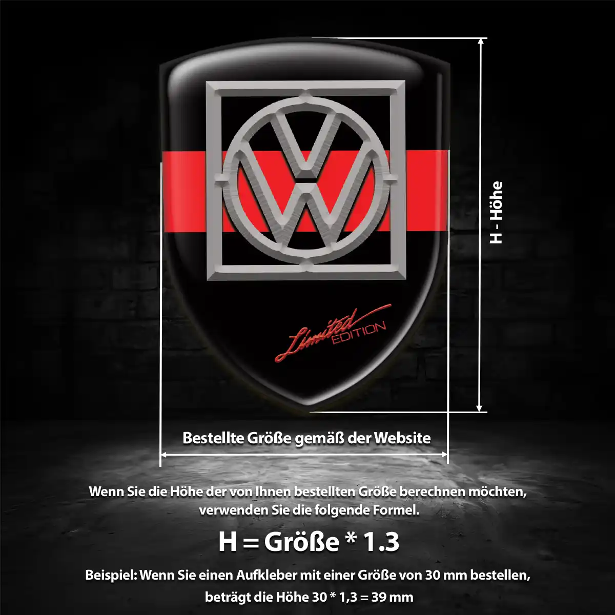 VW Aufkleber 3D Gel Silikon Auto Premiumqualität