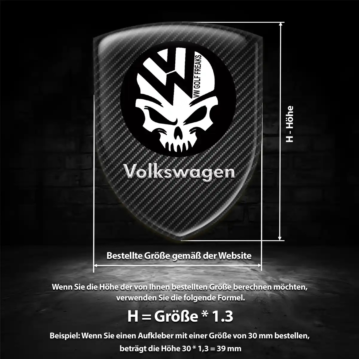VW Aufkleber 3D Gel Silikon Hohe Qualität