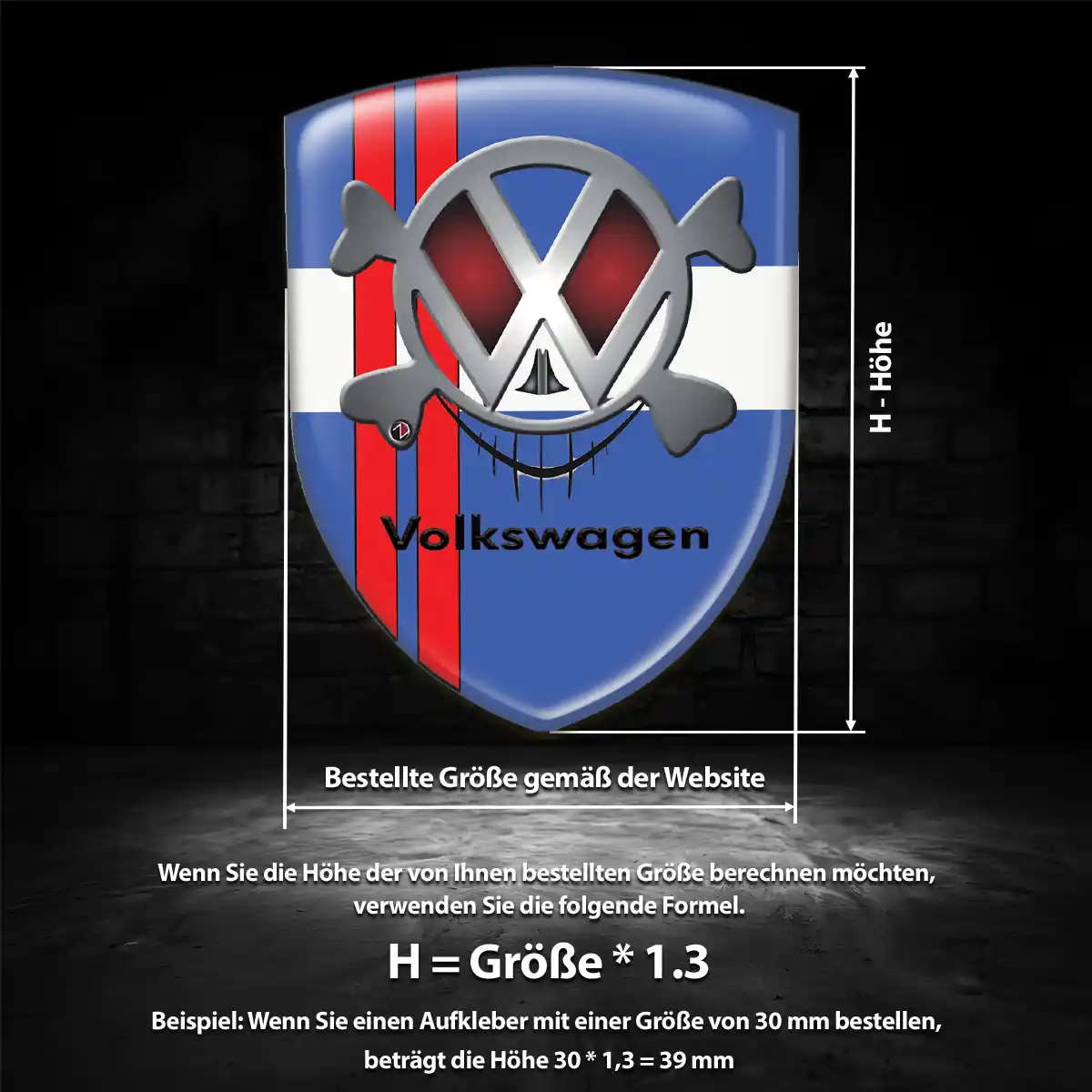 VW Aufkleber 3D Gel Silikon Premium-Edition