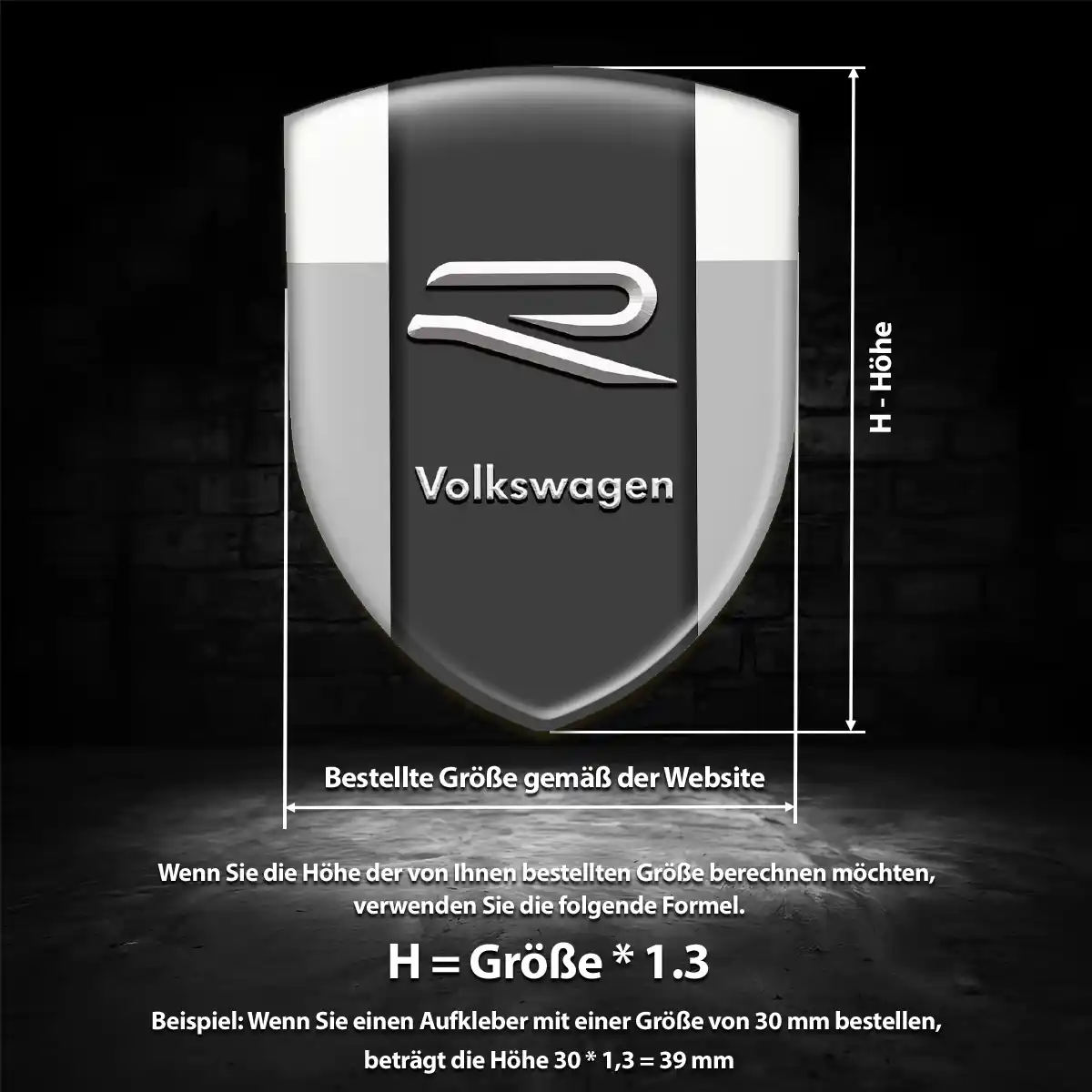 VW Aufkleber 3D Gel Silikon Premiumqualität