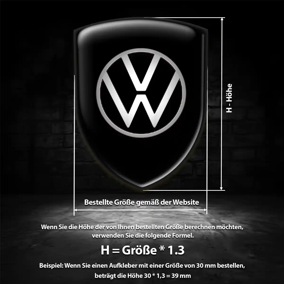 VW Aufkleber 3D Gel Silikon Stilvolles Design