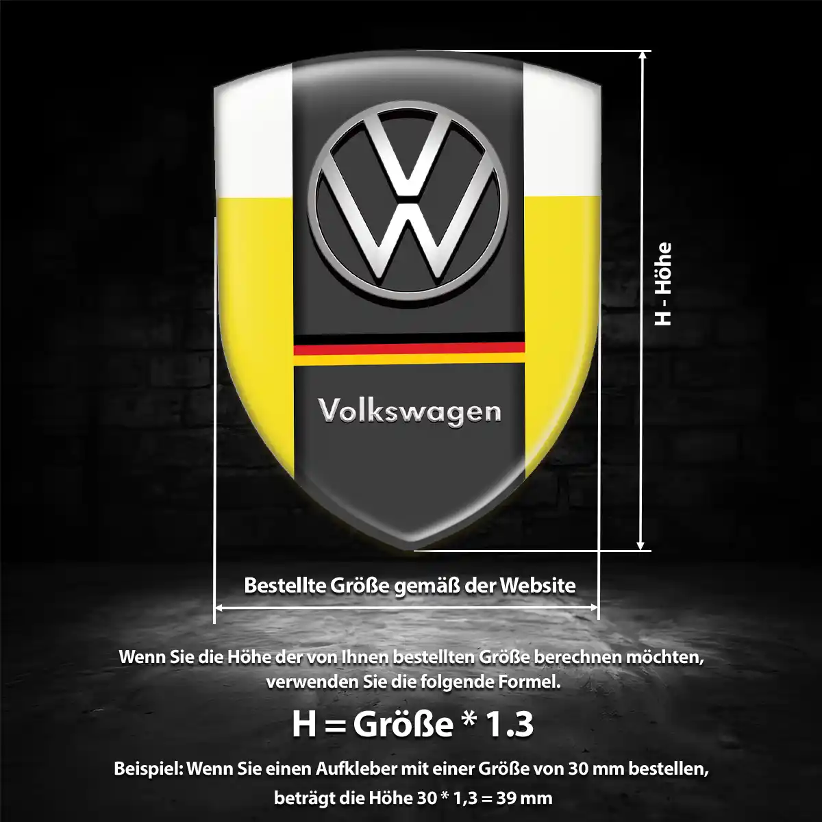 VW Aufkleber 3D Gel Wappen Auto Premiumqualität