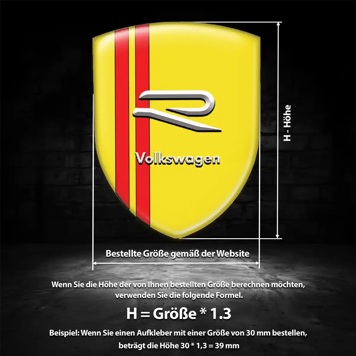VW Aufkleber 3D Gel Wappen Limitierte Auflage