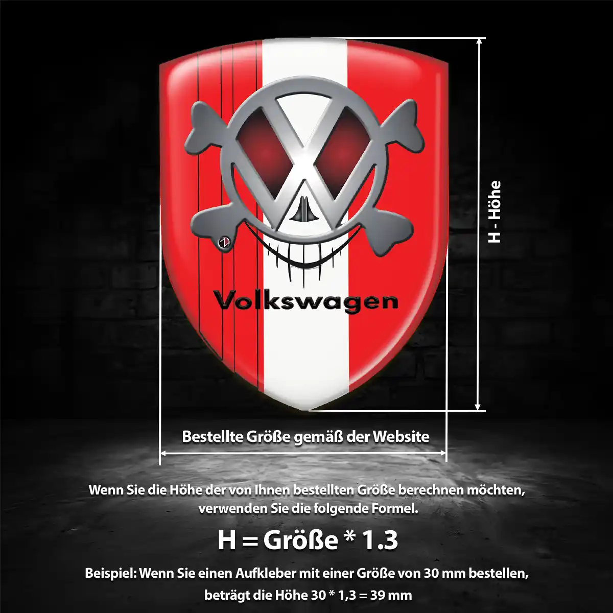 VW Aufkleber Emblem Auto Premium-Edition