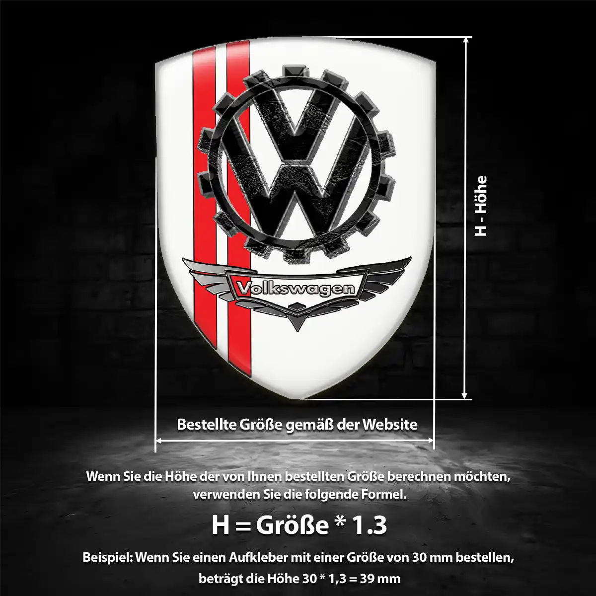 VW Aufkleber Emblem Auto Premiumqualität