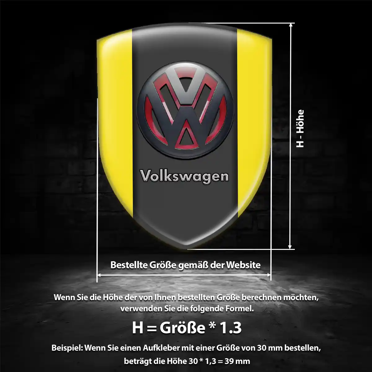 VW Aufkleber Emblem Premium-Edition