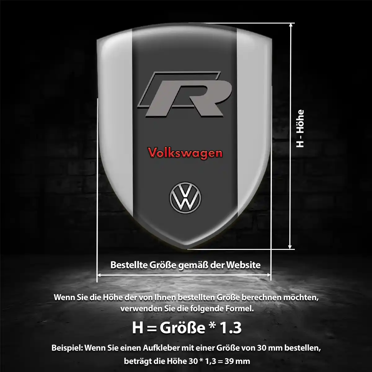 VW Aufkleber Emblem Premiumqualität