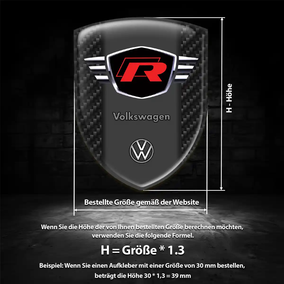 VW Aufkleber Emblem Wappen Auto Premiumqualität