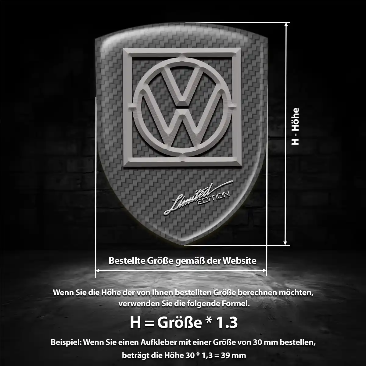 VW Aufkleber Emblem Wappen Auto Stilvolles Design