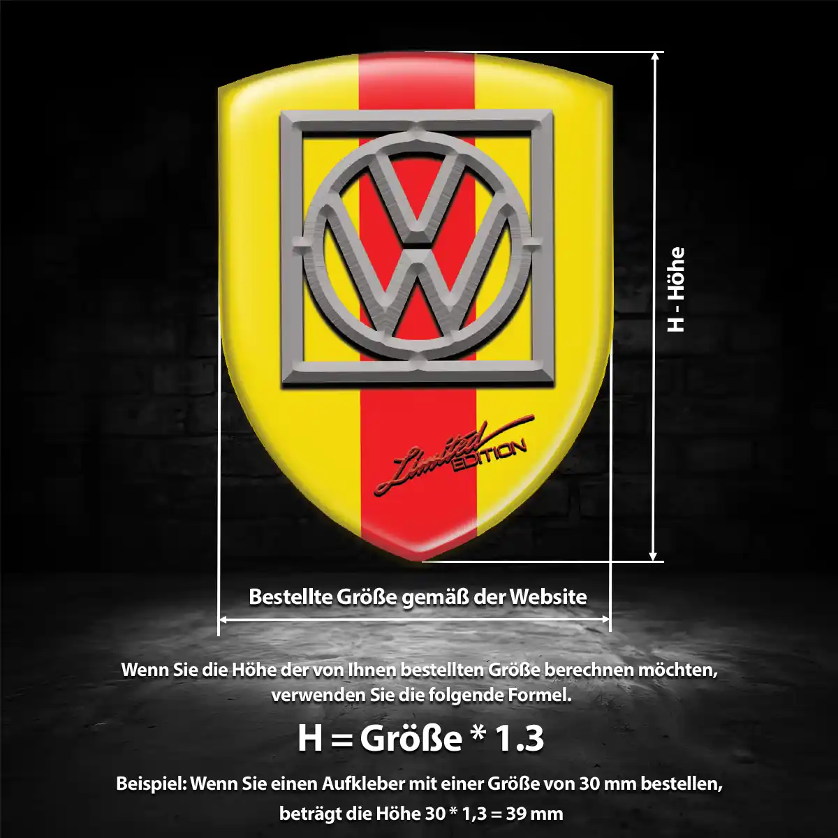 VW Aufkleber Emblem Wappen Limitierte Auflage
