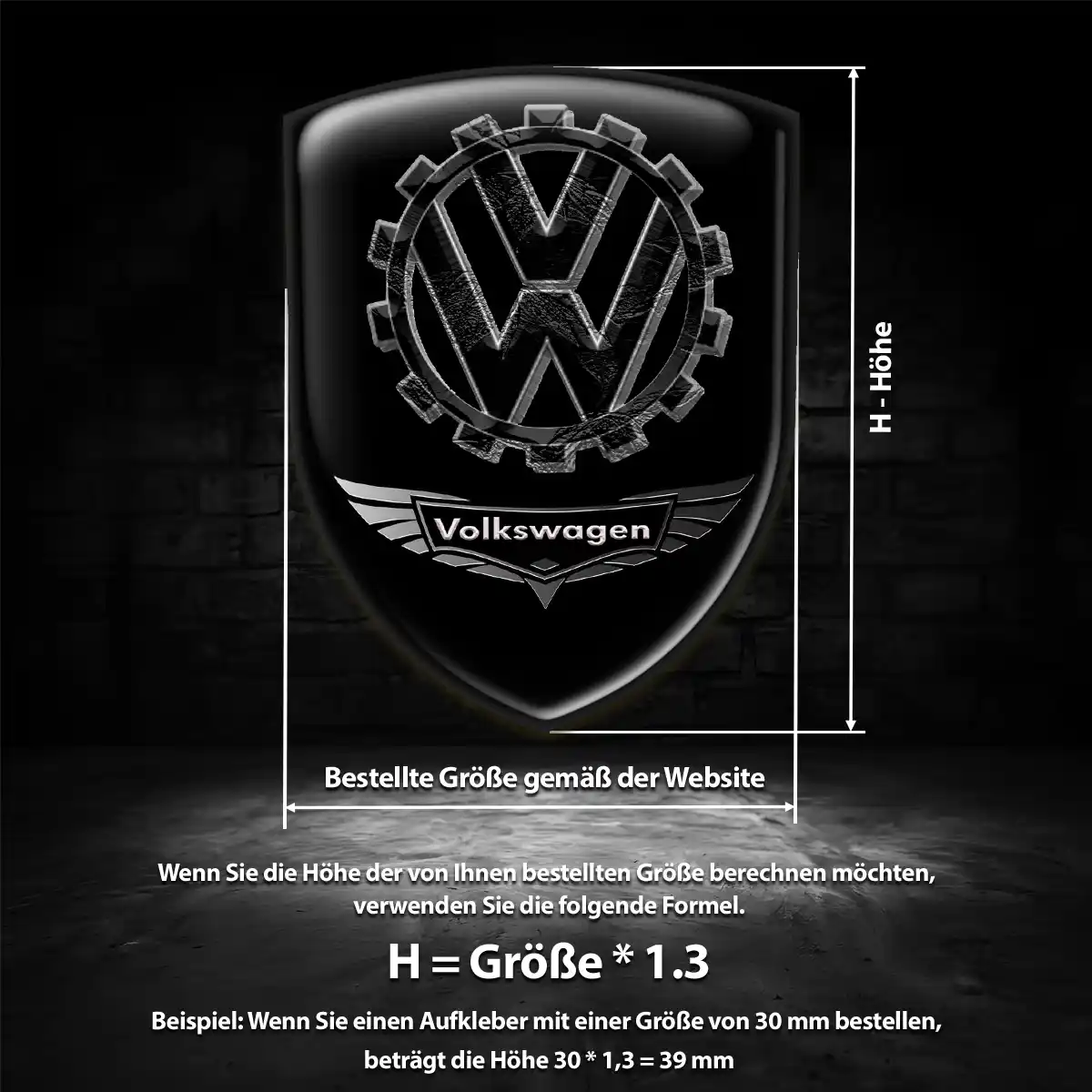 VW Aufkleber Emblem Wappen Premium-Edition