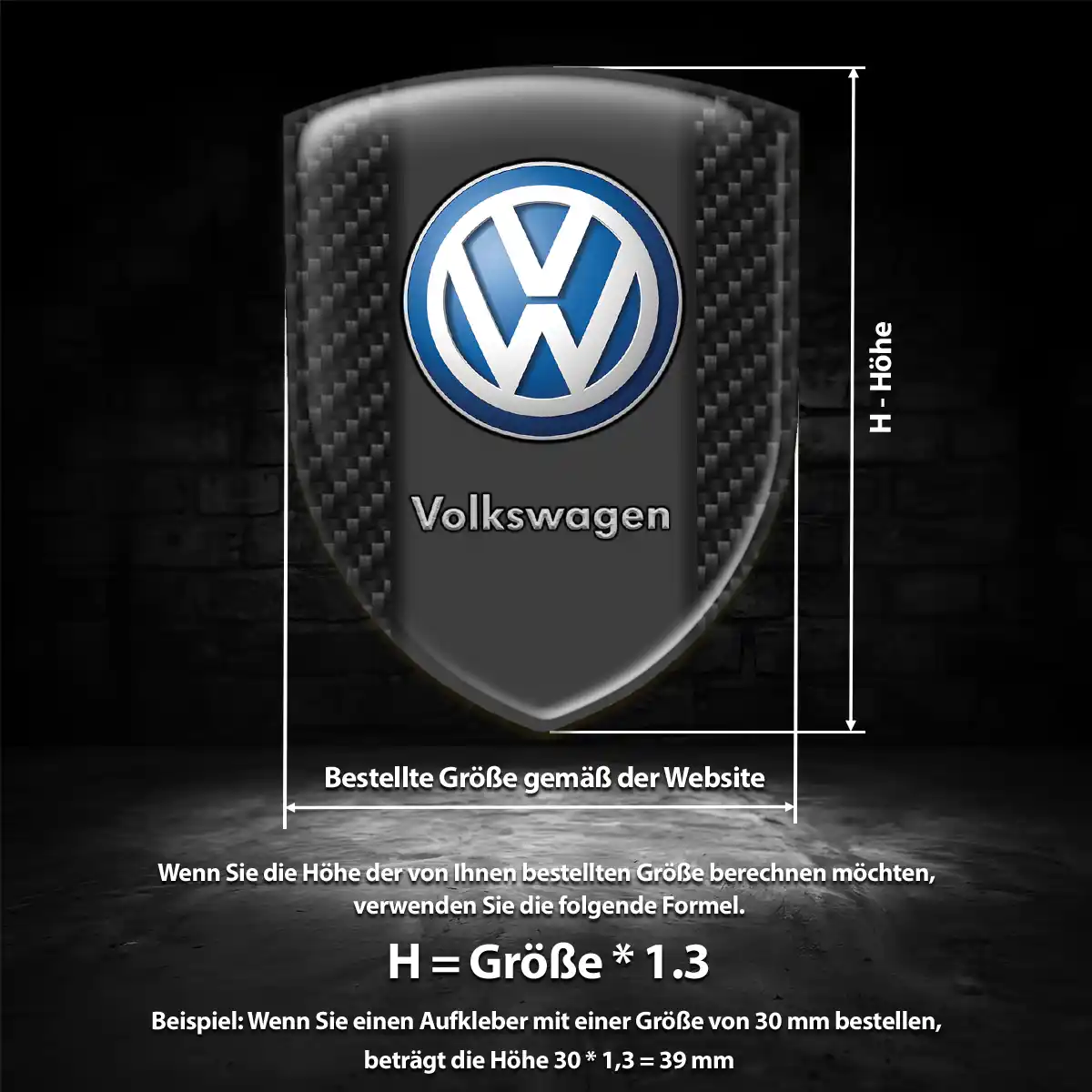 VW Aufkleber Emblem Wappen Premiumqualität