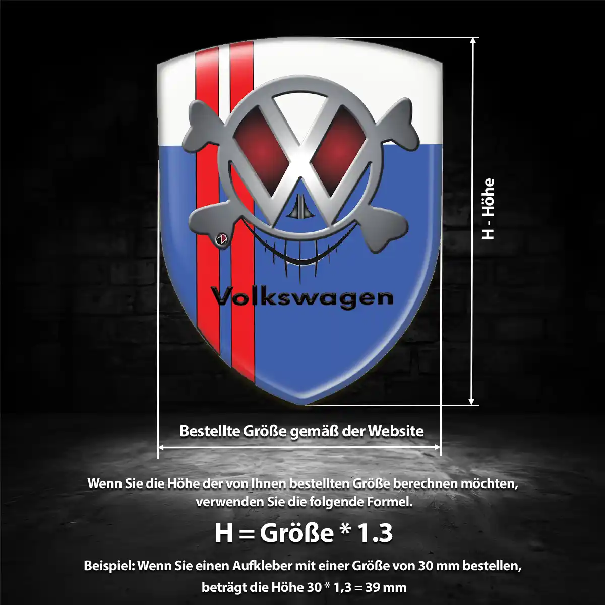 VW Aufkleber Emblem Wappen Stilvolles Design