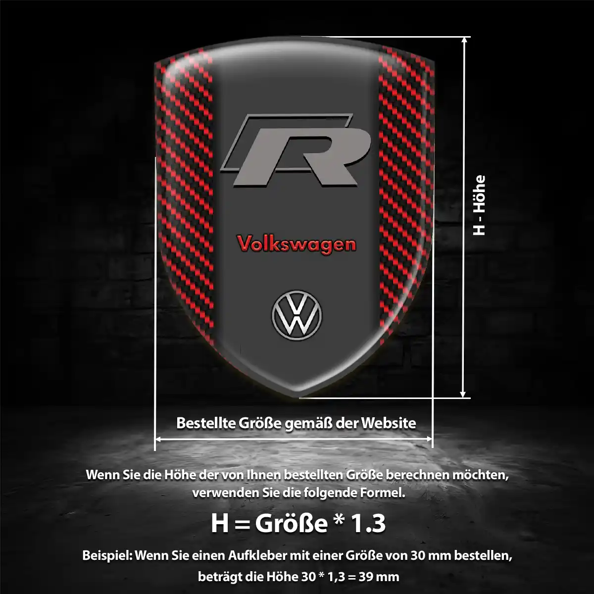 VW Aufkleber Embleme Silikon Limitierte Auflage