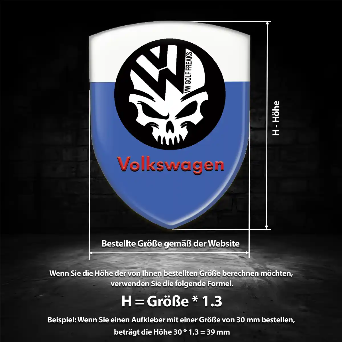 VW Aufkleber Embleme Silikon Premium-Edition