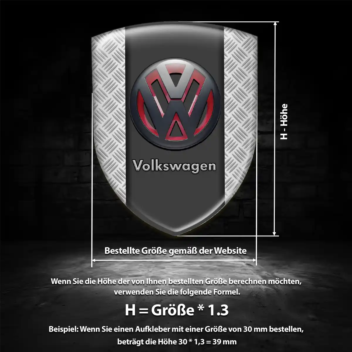 VW Aufkleber Silikon Embleme Auto Premiumqualität