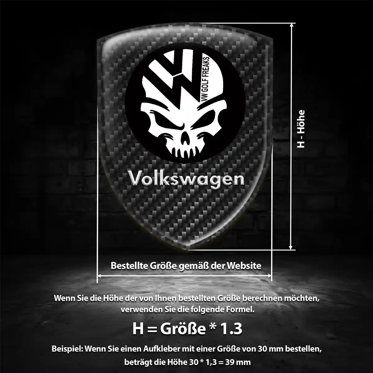 VW Aufkleber Silikon Embleme Auto Stilvolles Design