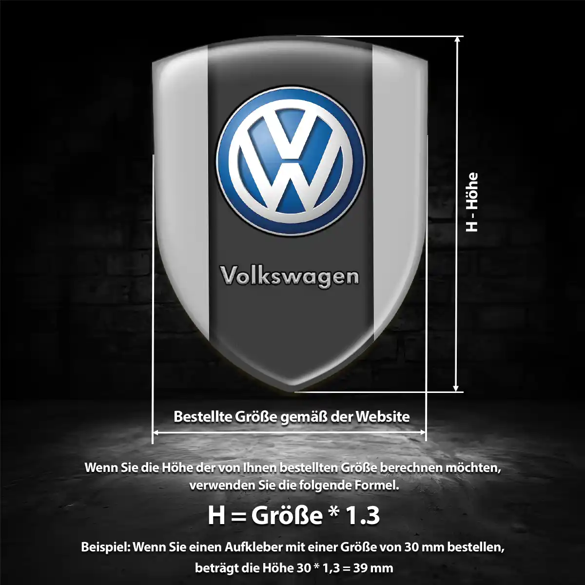 VW Aufkleber Wappen Auto Hohe Qualität