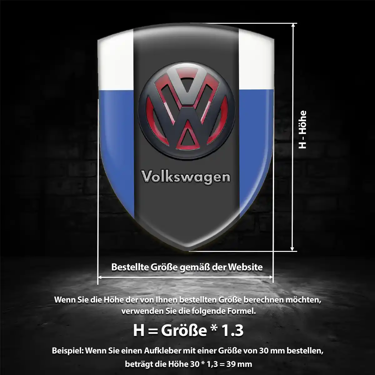 VW Aufkleber Wappen Auto Premium-Edition