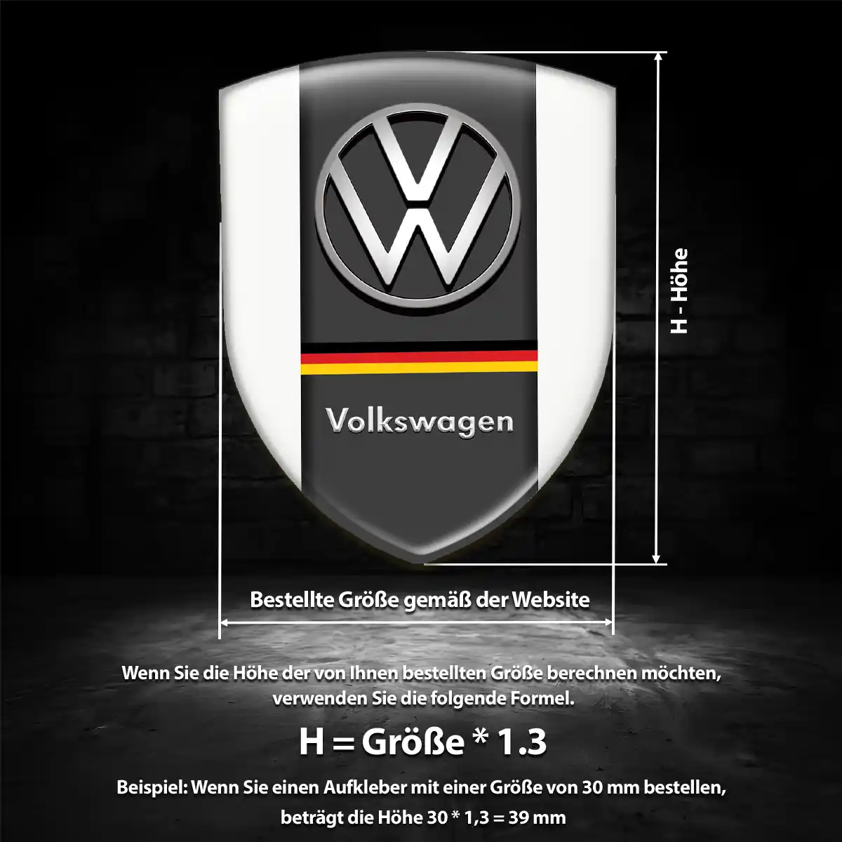 VW Aufkleber Wappen Auto Premiumqualität