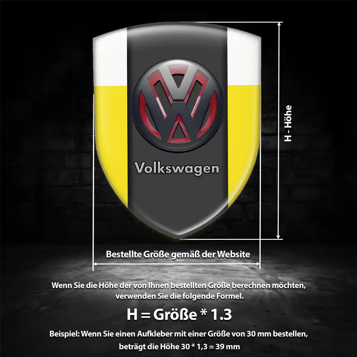 VW Aufkleber Wappen Emblem Auto Hohe Qualität