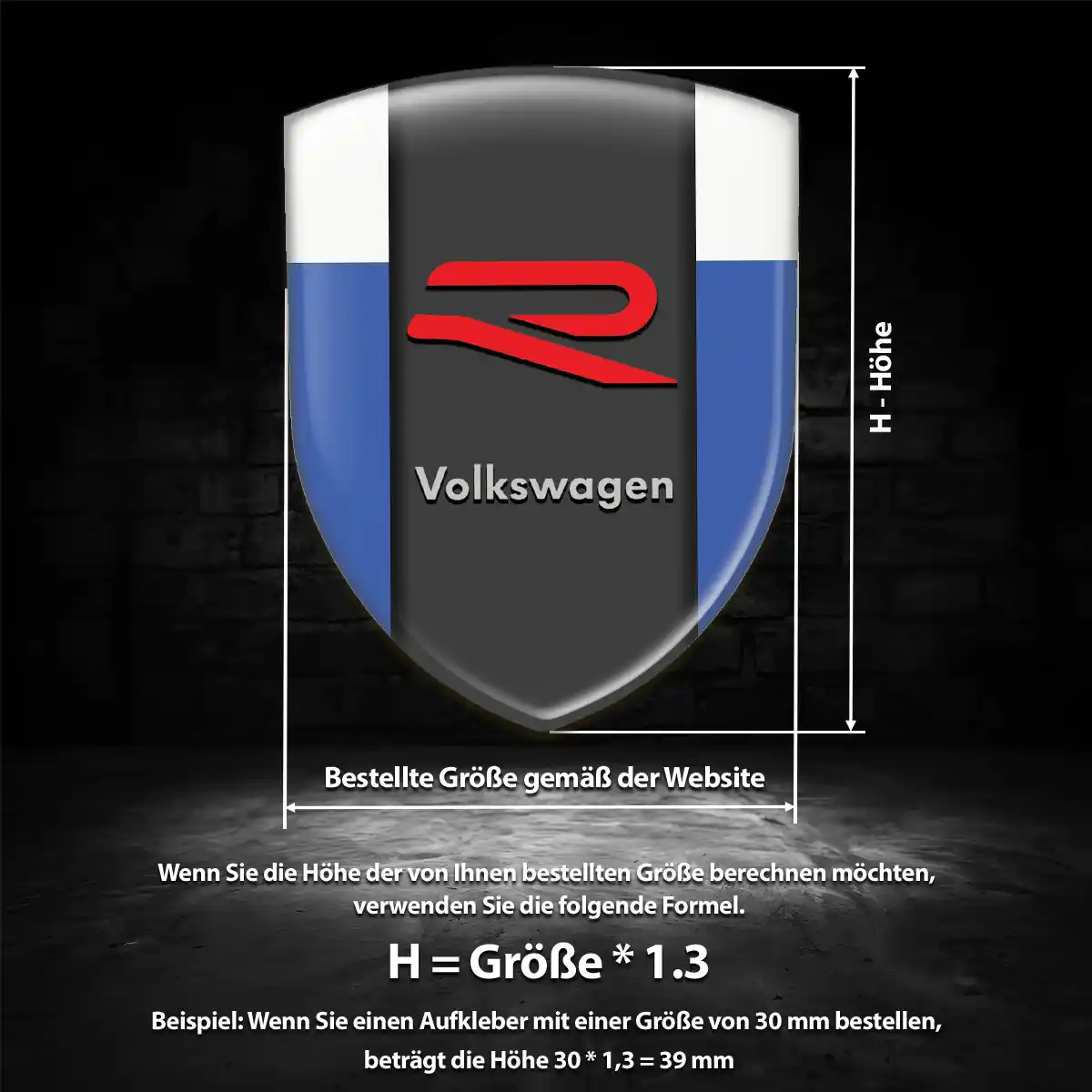 VW Aufkleber Wappen Emblem Auto Premium-Edition