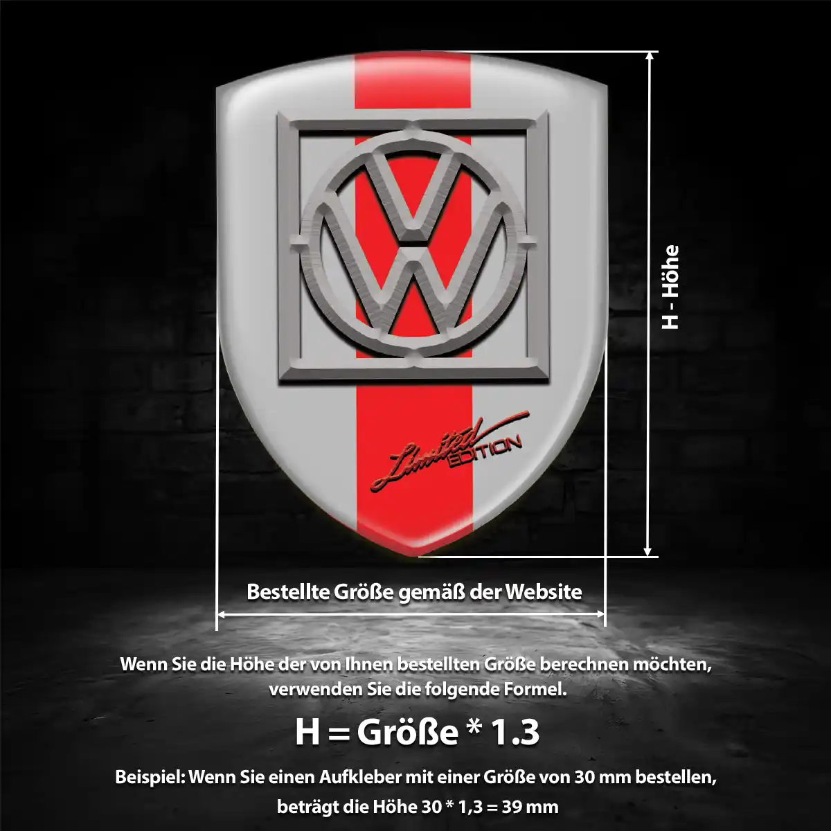 VW Aufkleber Wappen Emblem Auto Premiumqualität