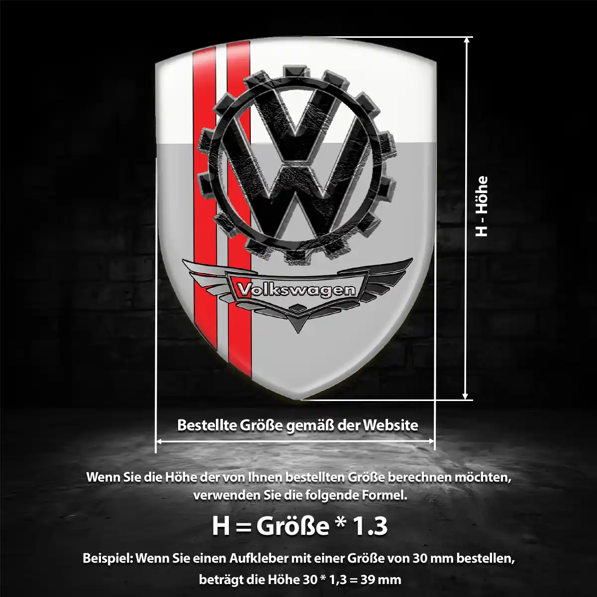 VW Aufkleber Wappen Emblem Hohe Qualität