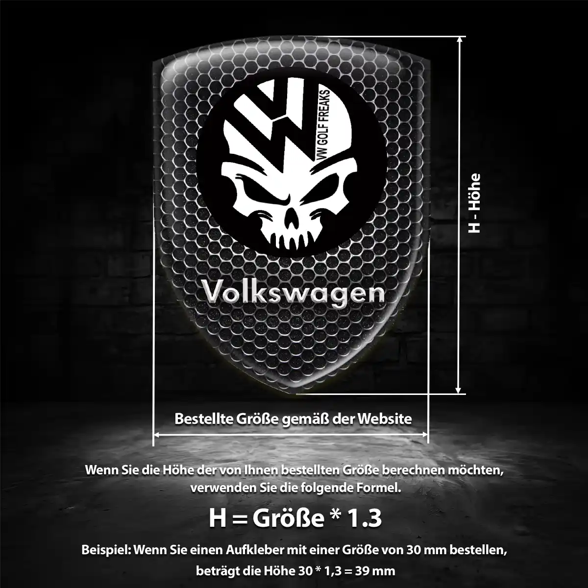 VW Aufkleber Wappen Emblem Premium-Edition