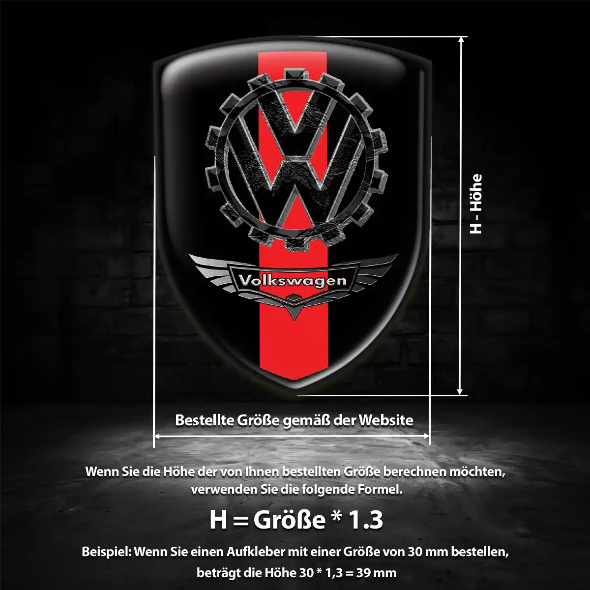 VW Aufkleber Wappen Emblem Premiumqualität