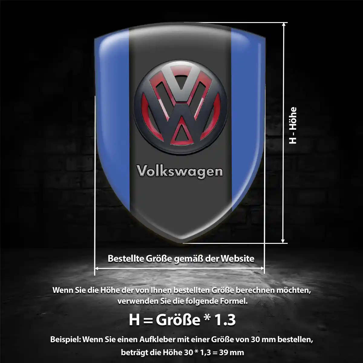 VW Aufkleber Wappen Emblem Stilvolles Design