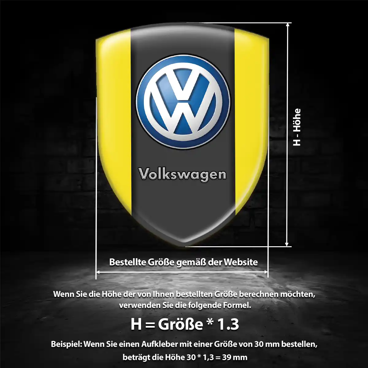 VW Aufkleber Wappen Hohe Qualität
