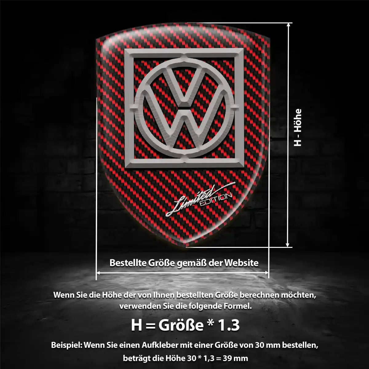 VW Aufkleber Wappen Premium-Edition