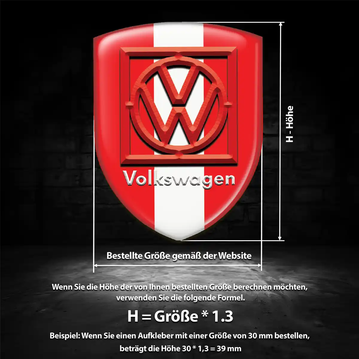 VW Aufkleber Wappen Premiumqualität