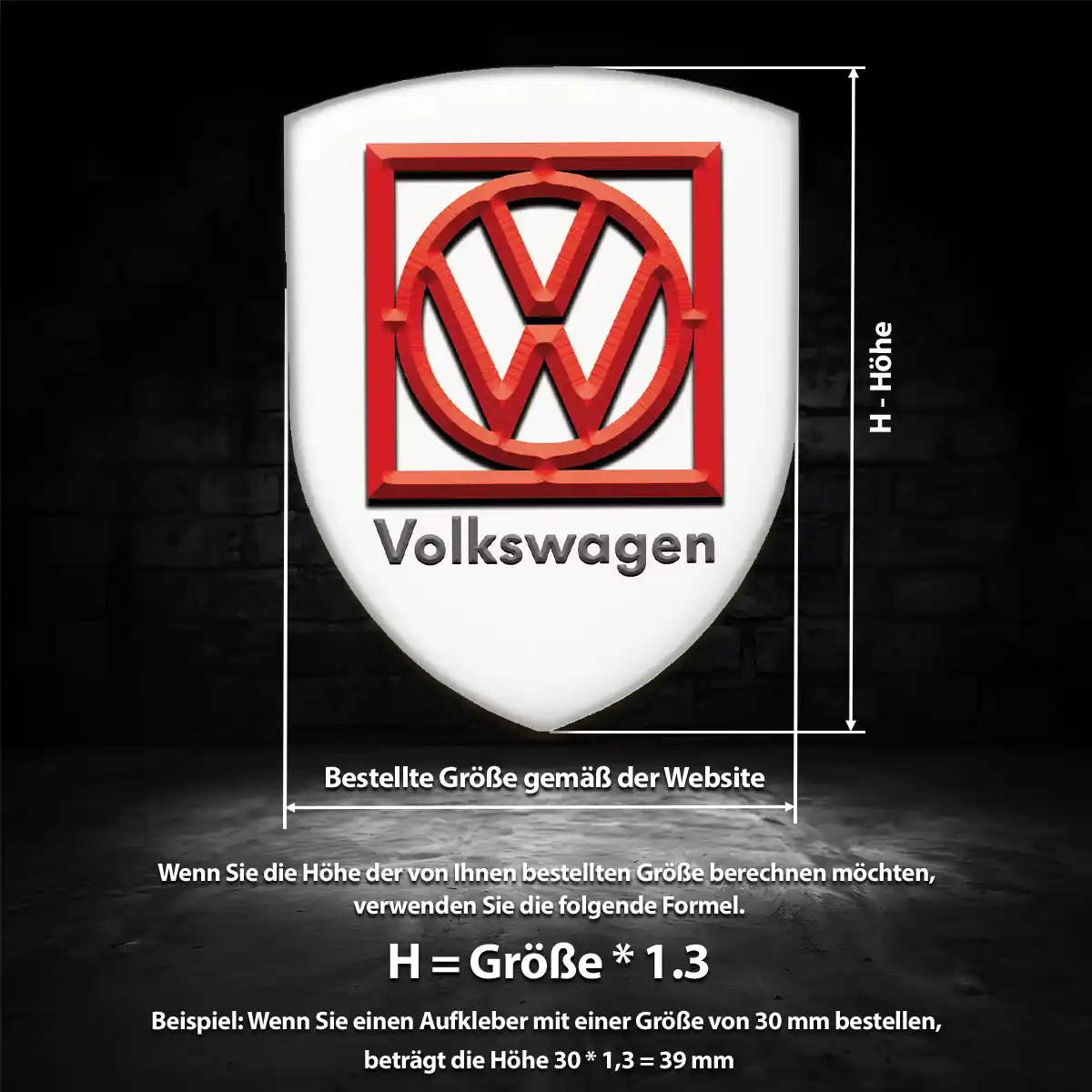 VW Aufkleber Wappen Stilvolles Design