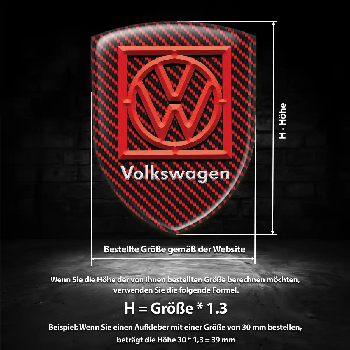 VW Emblem Aufkleber Auto Hohe Qualität
