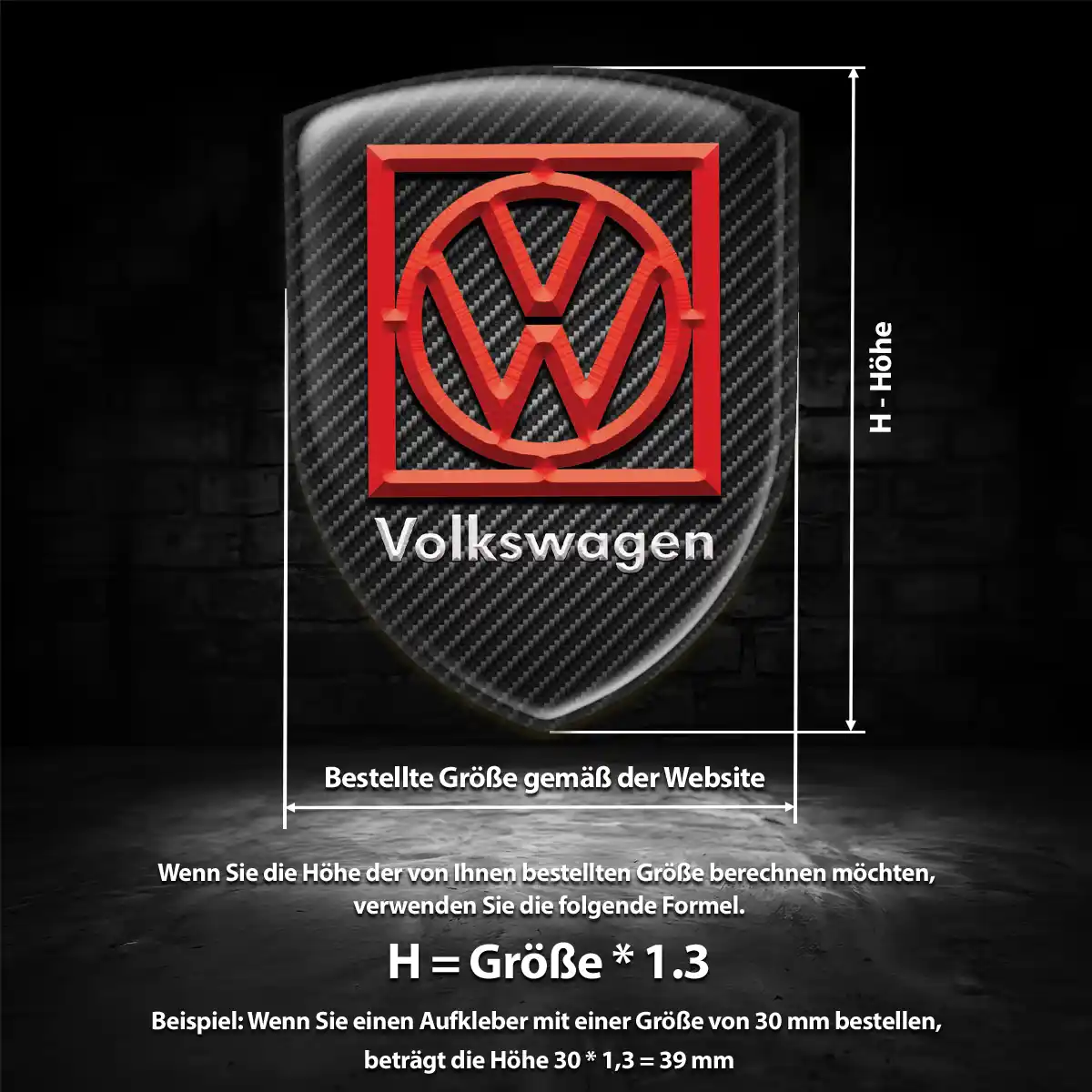 VW Emblem Aufkleber Hohe Qualität