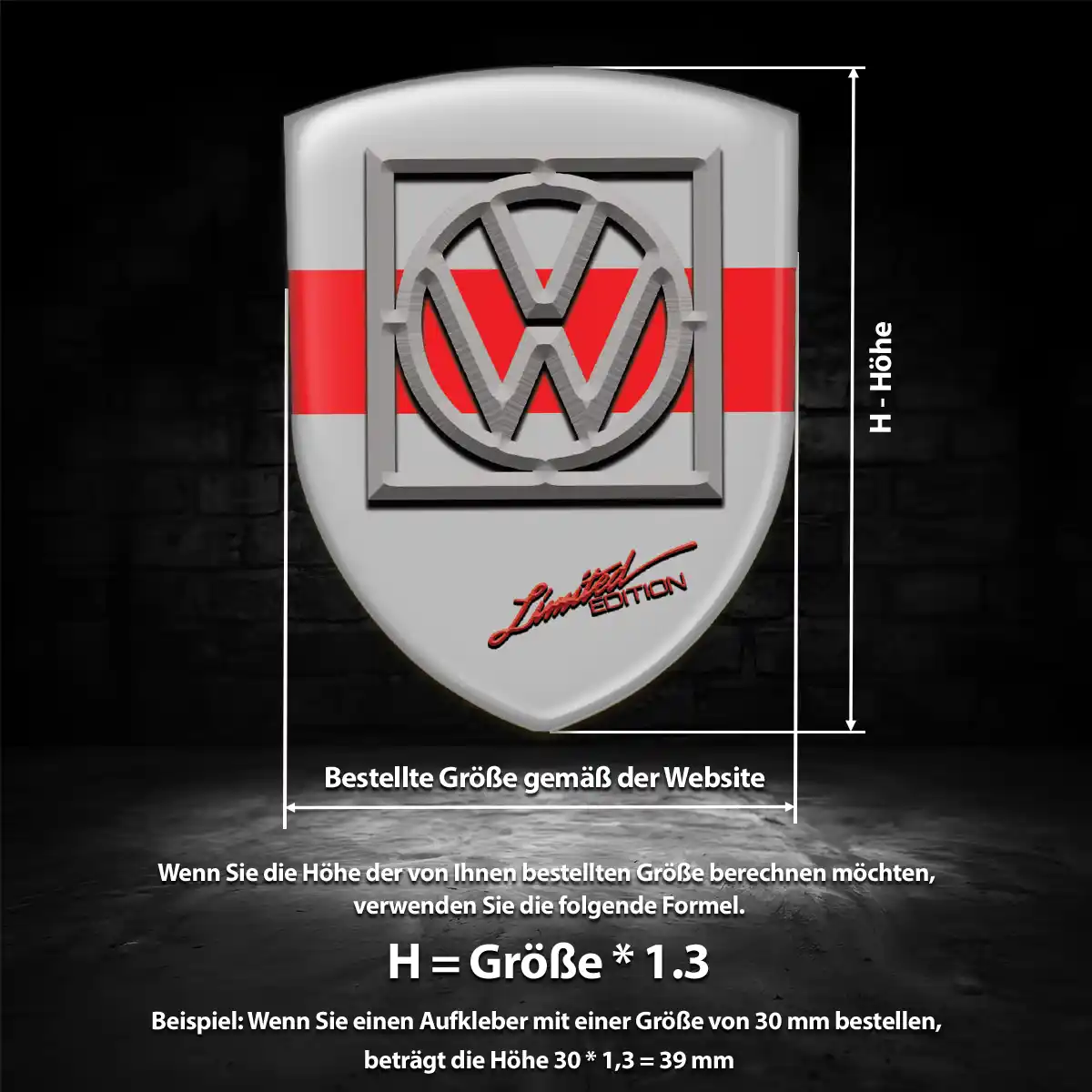 VW Emblem Aufkleber Limitierte Auflage